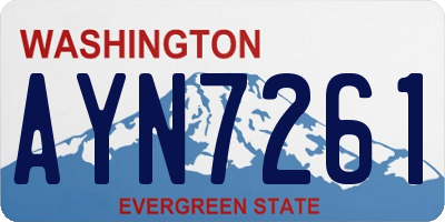 WA license plate AYN7261