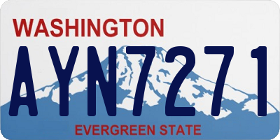 WA license plate AYN7271
