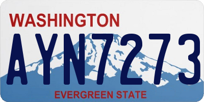 WA license plate AYN7273