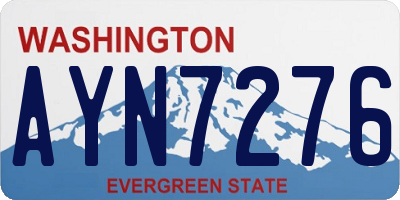 WA license plate AYN7276