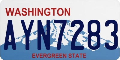 WA license plate AYN7283