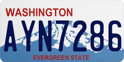 WA license plate AYN7286