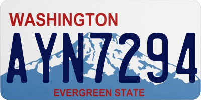 WA license plate AYN7294