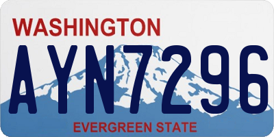 WA license plate AYN7296