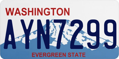 WA license plate AYN7299