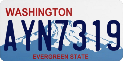 WA license plate AYN7319