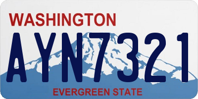 WA license plate AYN7321
