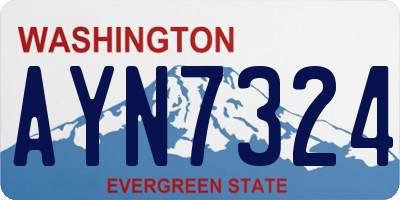 WA license plate AYN7324