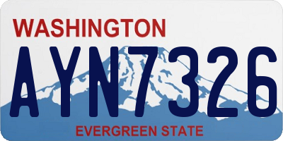 WA license plate AYN7326