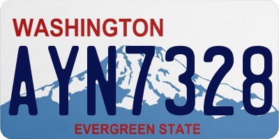 WA license plate AYN7328