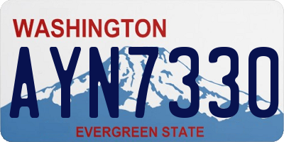 WA license plate AYN7330