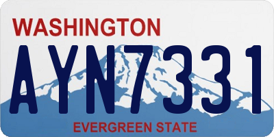 WA license plate AYN7331