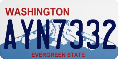 WA license plate AYN7332