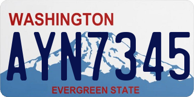 WA license plate AYN7345