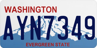 WA license plate AYN7349