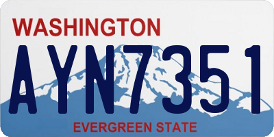 WA license plate AYN7351