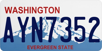 WA license plate AYN7352