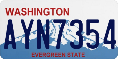 WA license plate AYN7354