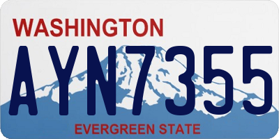 WA license plate AYN7355