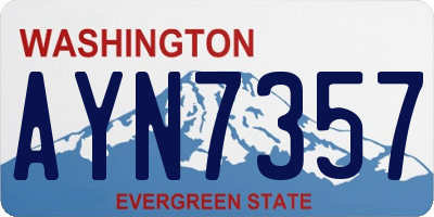 WA license plate AYN7357
