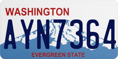 WA license plate AYN7364