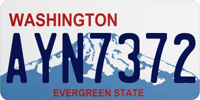 WA license plate AYN7372