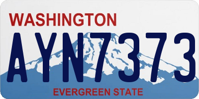 WA license plate AYN7373