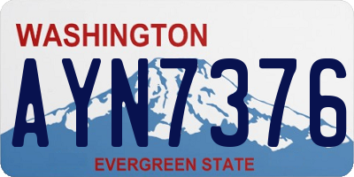 WA license plate AYN7376