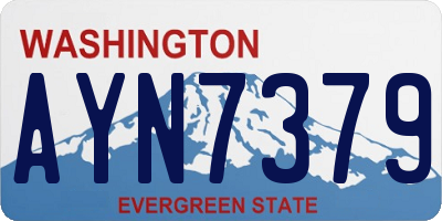 WA license plate AYN7379