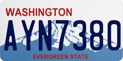 WA license plate AYN7380