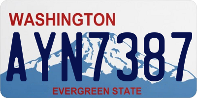 WA license plate AYN7387