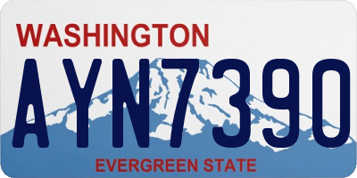 WA license plate AYN7390