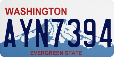 WA license plate AYN7394