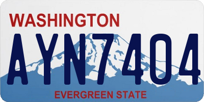 WA license plate AYN7404