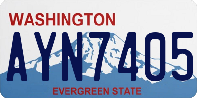 WA license plate AYN7405