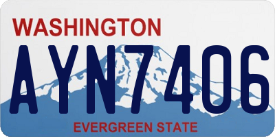 WA license plate AYN7406