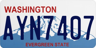 WA license plate AYN7407