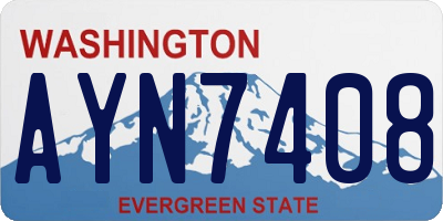 WA license plate AYN7408