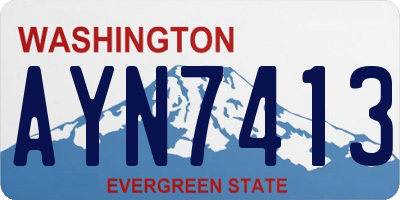 WA license plate AYN7413