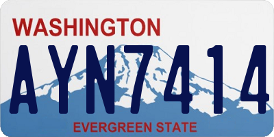 WA license plate AYN7414