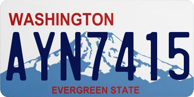 WA license plate AYN7415