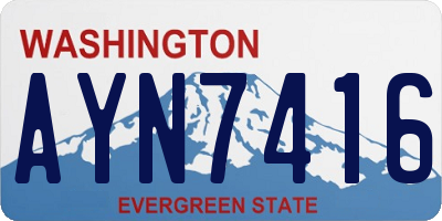 WA license plate AYN7416