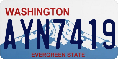WA license plate AYN7419
