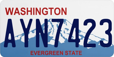 WA license plate AYN7423