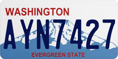 WA license plate AYN7427