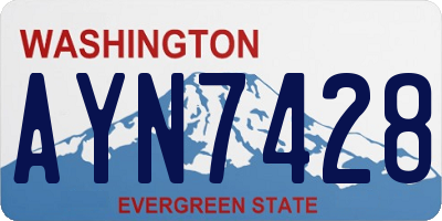 WA license plate AYN7428