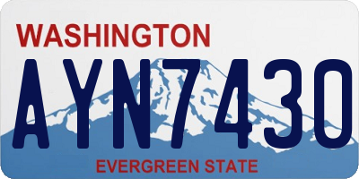 WA license plate AYN7430