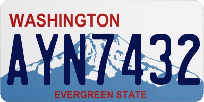 WA license plate AYN7432