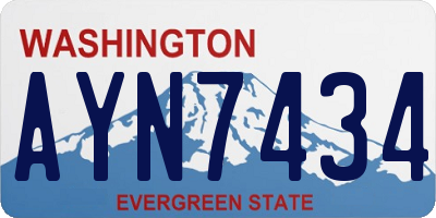 WA license plate AYN7434
