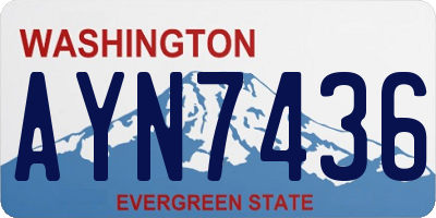 WA license plate AYN7436